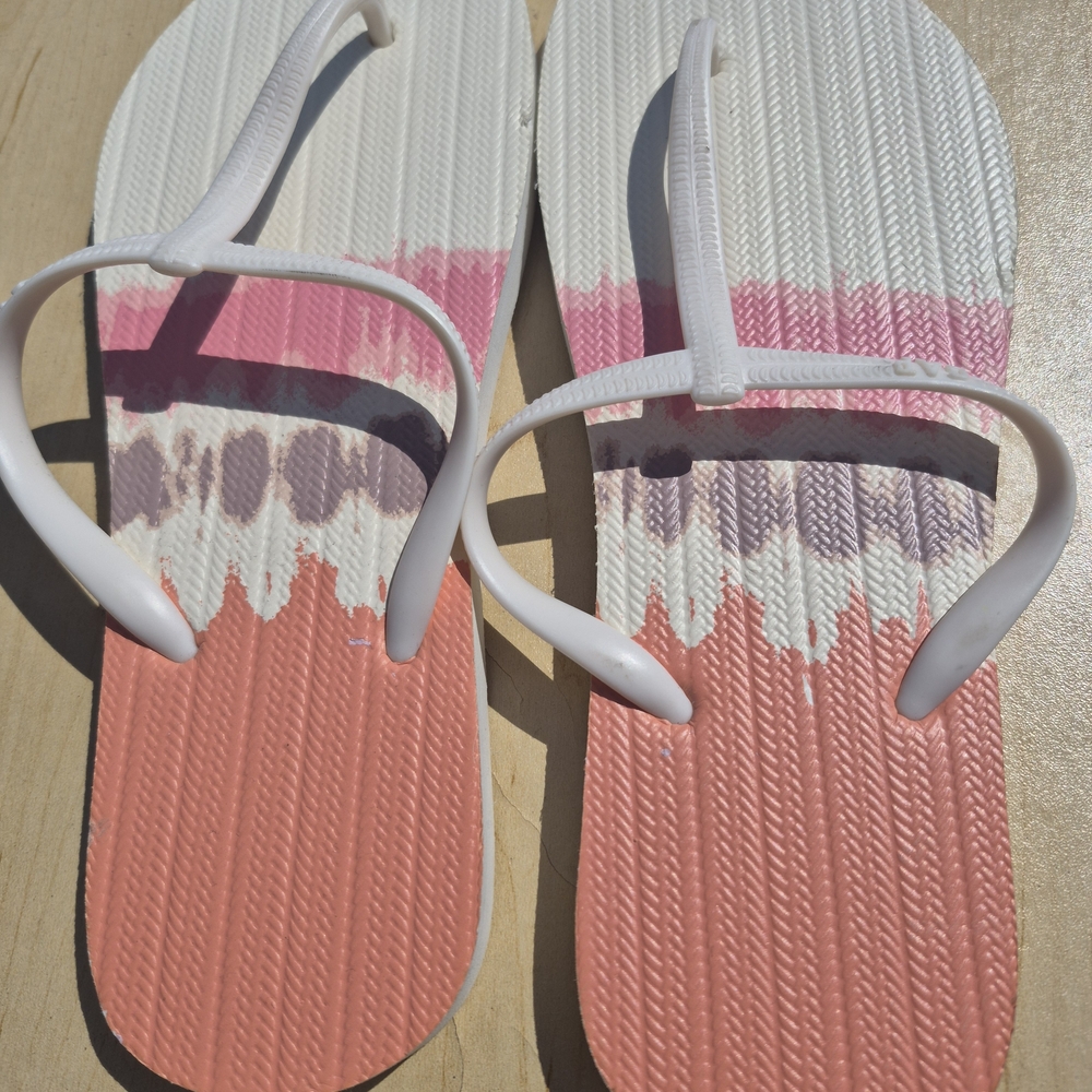 GAP White-Strap Flip Flops Pink Ombre Size 10